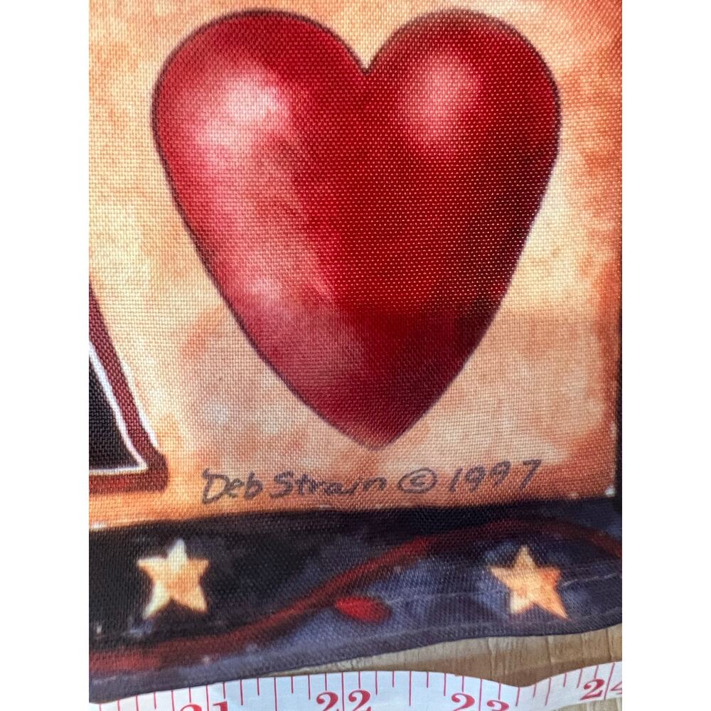 Vintage Outdoor Porch Flag American Flag Basket of Red Apples Patriotic JL - Picture 7 of 9